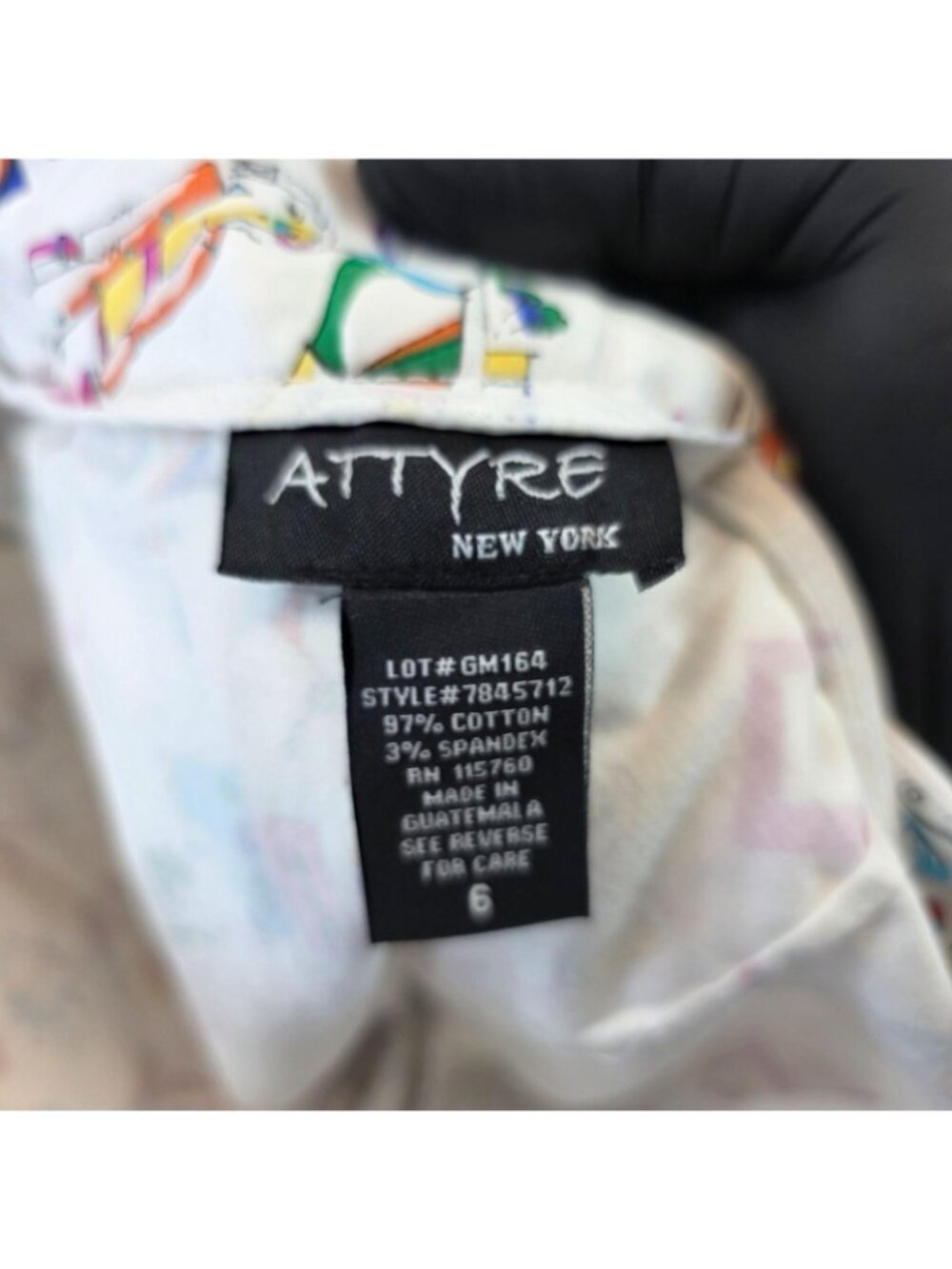 Attyre Skirt Womens 6 Multicolor Graphic Print Twill Mini Pockets Stretch - Picture 3 of 7